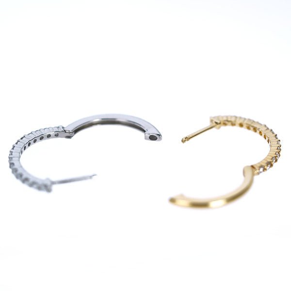 K18/Pt Diamond Hoop