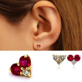 K18/Pt Diamond Heart