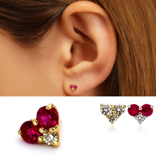 K18/Pt Diamond Heart