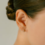 K18/Pt Diamond Hoop