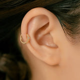 K18/Pt Diamond Hoop