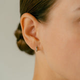 K18/Pt Diamond Hoop