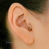 K18/Pt Diamond Hoop