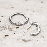 K18/Pt Diamond Hoop