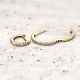 K18/Pt Diamond Hoop