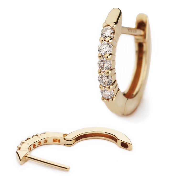 K18/Pt Diamond Hoop