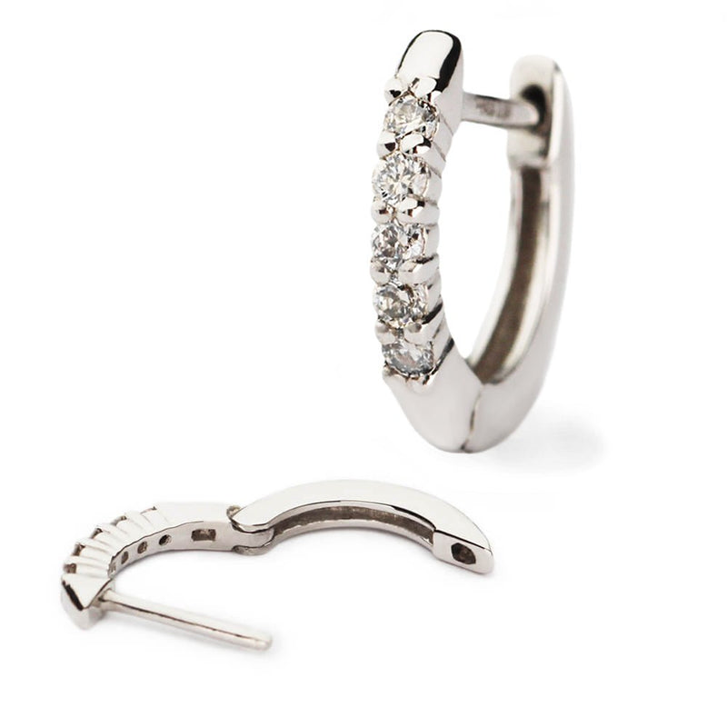 K18/Pt Diamond Hoop