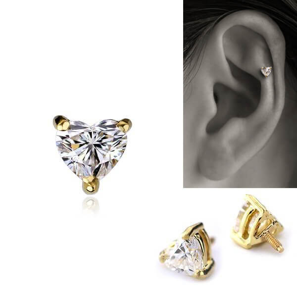 K18/Pt Heartshape Diamond