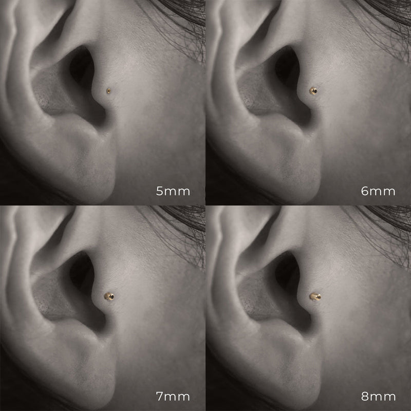 K18/Pt Labret Stud 14G/16G
