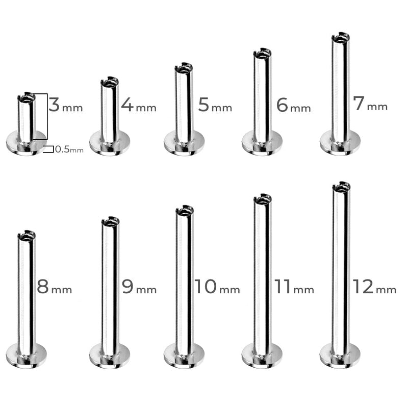 K18/Pt Labret Stud 14G/16G