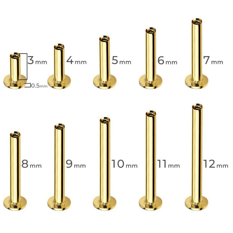 K18/Pt Labret Stud 14G/16G