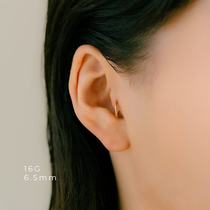 引っかからない・つけっぱなしフープピアス│K18ゴールド/プラチナ