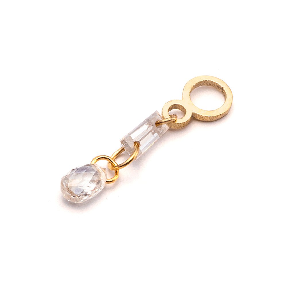 340786 K18 Diamond Briolette Body Piercing | Hypoallergenic 14G/16G – PICOLLET